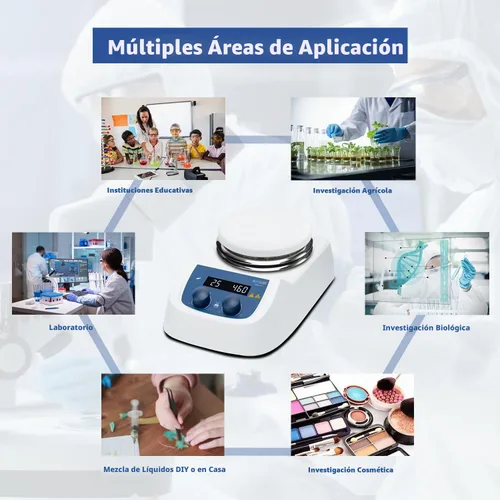 Vista 6 de ONiLAB Agitador magnético de placa calefactora digital LED de 5 pulgadas con placa de trabajo de acero inoxidable recubierta de cerámica, 200-1500