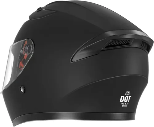 Vista 3 de YEMA Casco de moto de calle DOT de cara completa YM-832 con bufanda extraíble para el cuello para hombres y mujeres