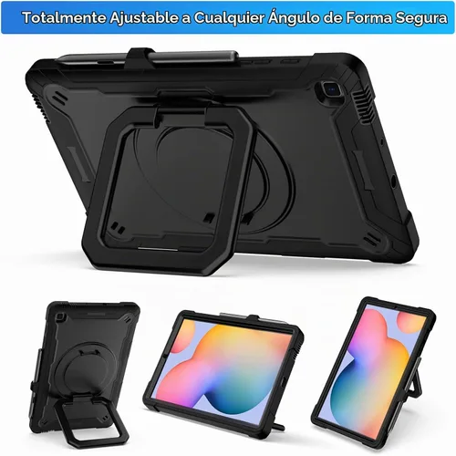 Vista 5 de DETUOSI Funda para Samsung Galaxy Tab S6 Lite de 10,4" 2024, color negro