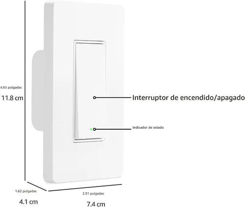 Vista 5 de Amazon Basics - Interruptor inteligente de 3 vías, funciona solo con Alexa, Wi-Fi de 2.4 GHz, no requiere concentrador, color blanco