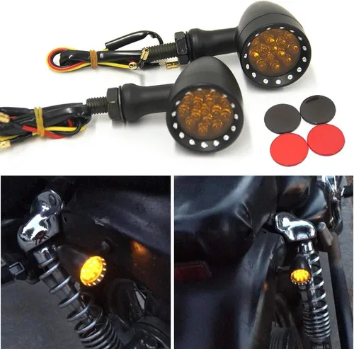 Vista 8 de MISS MOLY Bobber Cafe - Luz trasera LED para motocicleta, luz intermitente de freno color ámbar