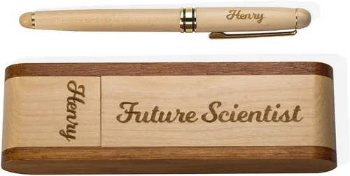 Vista 9 de Juego de bolígrafos y estuches de madera personalizados, bolígrafo de madera natural, regalo de cumpleaños/Navidad/graduación
