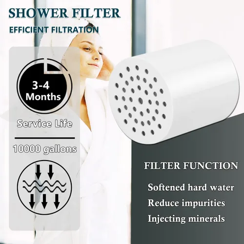 Vista 6 de sf100 Filtro de ducha multietapa de repuesto para NIROKET para cartucho de filtro de ducha aqua bliss sf100 para reemplazo de filtro de ducha
