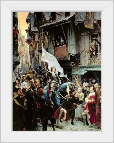Vista 7 de La entrada de Juana de Arco en la impresión artística enmarcada negra, obra de arte histórica