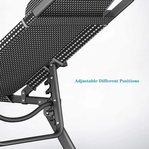 Vista 5 de Sun Lounger, Sunbed, Reclining Sun Chair, Folding Garden Lounge Adjustable Backrest, Foldable