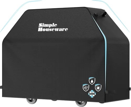 Vista 10 de Simple Houseware Cubierta para Parrilla de Gas BBQ de Servicio Pesado de 32 pulgadas, Poliéster 600D Impermeable, Resistente a la Intemperie