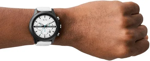 Vista 6 de Armani Exchange - Reloj de cuarzo Hampton para hombre, Blanco, Correa