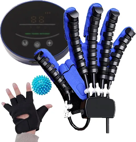 Vista 10 de Ambos guantes de robot de rehabilitación de manos, ajuste de fuerza, hemiplejia, artritis, mano izquierda y derecha, entrenador de rehabilitación