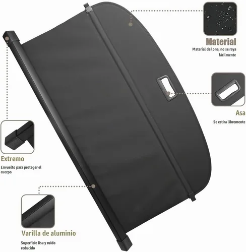 Vista 4 de Cubierta de Carga de Maletero Trasero Compatible para Accesorios de Acura RDX 2019 2020 2021 2022 2023 2024 2025 2026, Cubierta de Equipaje