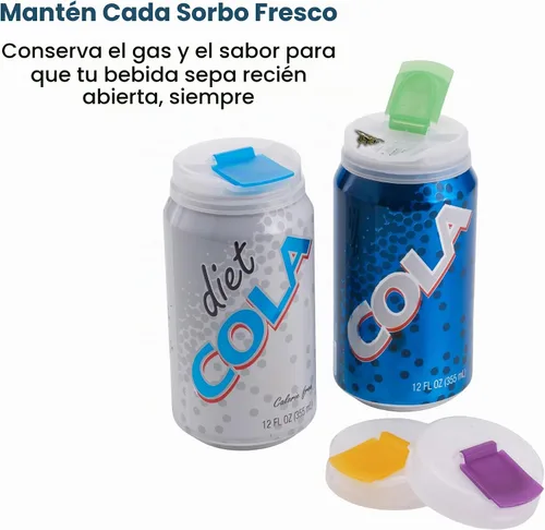 Vista 3 de Jokari tapas de protección para lata de gaseosa, juego de 4, Paquete de 10, Transparente
