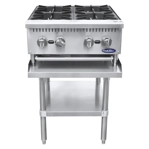 Vista 6 de CookRite Cuatro Quemador Hot Plate Comercial Contrapeso Natural Gas Range ATHP-24-4 HD 24"-100000 BTU
