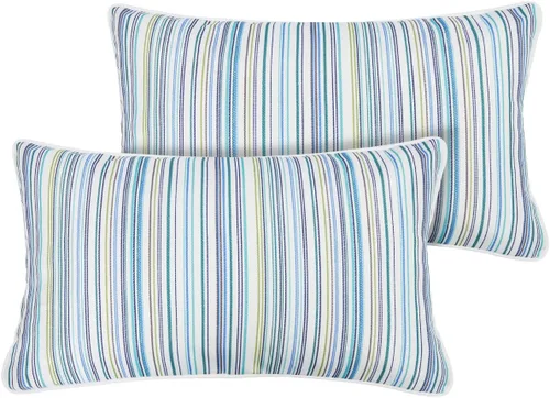 Vista 24 de FUNHOME Fundas de almohada lumbar para exteriores, 12 x 20 pulgadas, sin relleno, círculo cian