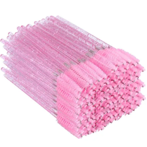 Vista 7 de G2PLUS 50 cepillos de rímel de pestañas, carretes de pestañas desechables, varitas de rímel de cristal flexibles para extensiones de pestañas, aseo