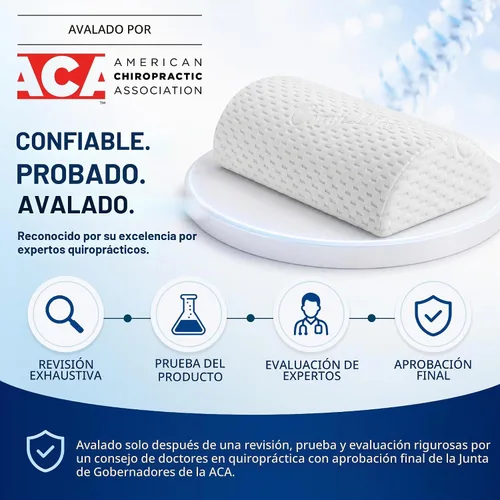 Vista 2 de ComfiLife Almohada de rodilla para dormir boca arriba – Almohada cilíndrica 100% de espuma viscoelástica para piernas – Almohada debajo