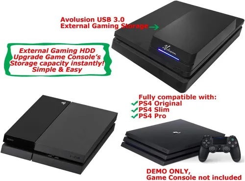Vista 6 de Avolusion HDDGear Pro 3TB (3000GB) 7200RPM 64MB caché USB 3.0 Disco duro externo para juegos (diseñado para PS4 Pro, delgado, original)