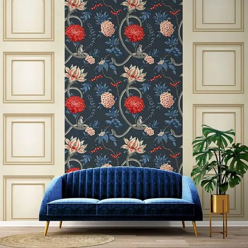 Vista 3 de Papel pintado floral de frutas prohibidas verde Belgravia 39002