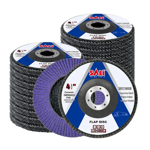 Vista 13 de Sali Paquete de 10 Discos de Aleta de Cerámica Grano 40 de 4.5" x 7/8 Pulgadas Disco de Lijado Tipo Bisel #29 Grado Premium e Industrial Amoladora