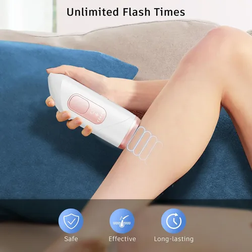 Vista 5 de Depilación láser, depilación láser para mujeres, 9999999 Flashes, dispositivo de depilación, depilación láser IPL para piernas faciales, brazos, uso