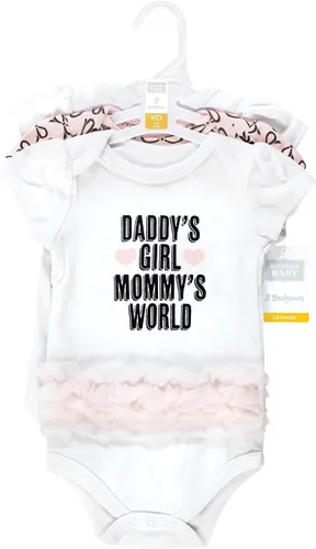 Vista 418 de Hudson Baby baby-girls Cotton Bodysuits 3-pack