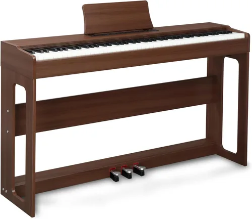 Vista 9 de Ktaxon Piano de Teclado de 88 Teclas con Acción Ponderada, Piano de Teclado Electrónico, Piano Digital con Unidad de 3 Pedales, Soporte de Música