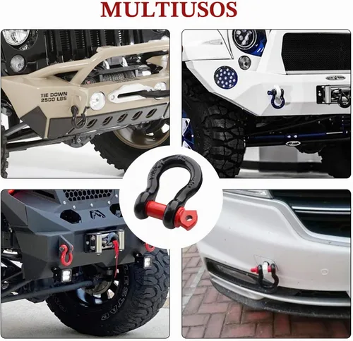 Vista 5 de 2 grilletes de anillo en D de 1/2 pulgada, grillete D resistente de 12 toneladas (26,455 libras) máxima resistencia a la rotura, capacidad de 2