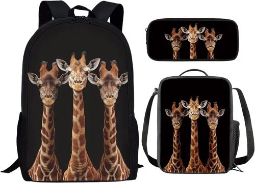 Vista 59 de HUGS IDEA Juego de 3 bolsas escolares con aislamiento térmico para el almuerzo, estuche para lápices