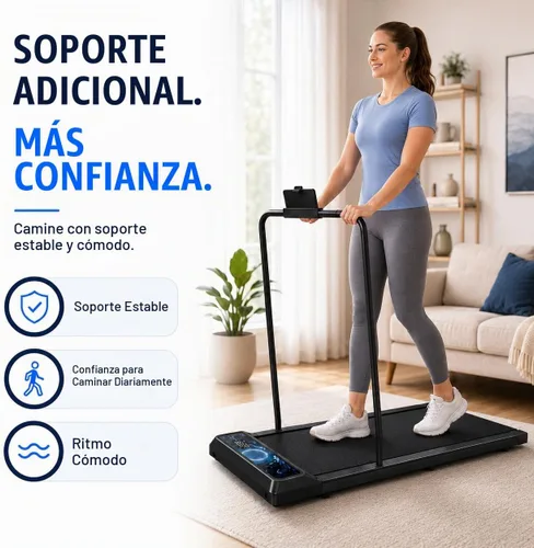 Vista 7 de Caminadora con barra de asa, 8% de inclinación debajo del escritorio