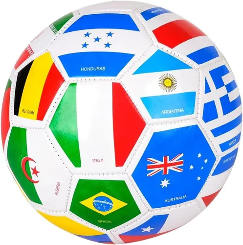 Vista 2 de Balón de fútbol T}tamaño Completo World International, mezclado.