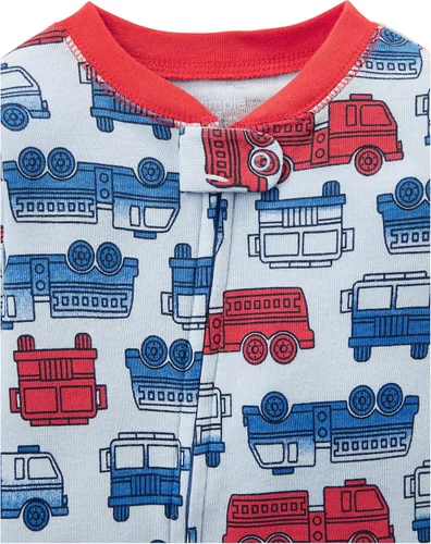 Vista 2 de Simple Joys by Carter's - Pijama de algodón con pies ajustada para niños pequeños y bebés, paquete de 3