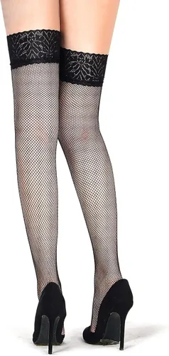 Vista 3 de ohyeah Medias altas de silicona para mujer, talla grande, lencería de encaje superior, medias de nailon