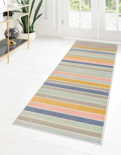 Vista 5 de Unique Loom Lotus Collection - Alfombra de área sagrada (2 pies x 10 pies, multi/ marfil)