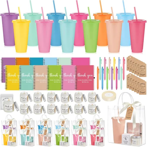 Vista 31 de Nuogo - Juego de 2 premios de ducha para padres para adultos, regalo de despedida de soltera, vaso de plástico, cuaderno con vela perfumada, bolsa