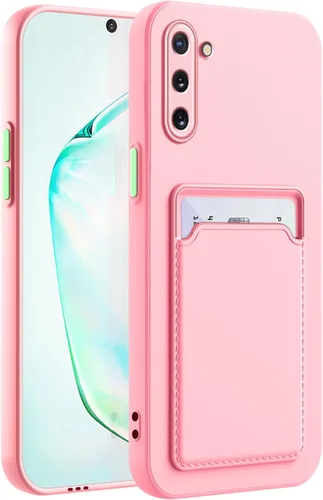 Vista 52 de Funda para Samsung Galaxy Note 10 con ranura para tarjeta de crédito TPU suave TPU silicona resistente a los arañazos delgada ranura para tarjeta
