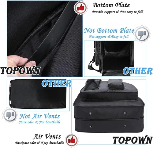 Vista 3 de TOPOWN Bolsa premium para patines de hielo - Bolsa de patines y cuchillas para hombres y mujeres - Negro y rojo rosa