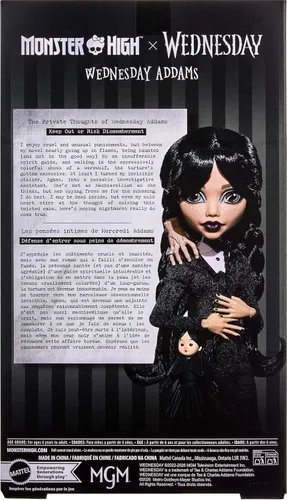 Vista 6 de Monster High x Muñeca Wednesday Addams en vestido negro