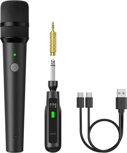 Vista 10 de Micrófono inalámbrico TONOR, sistema de micrófono de mano inalámbrico de metal UHF con receptor recargable, para karaoke, canto, fiesta, boda, DJ