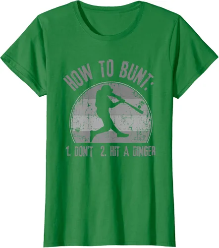 Vista 44 de Cómo Bunt Don't Hit A Dinger - Camiseta divertida de béisbol y sóftbol, Negro, S