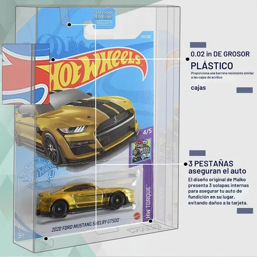 Vista 3 de MALKO Hot Wheels & Matchbox - Estuche protector para carros cardados 1:64 fundidos a presión, paquete de 10 unidades Requiere montaje