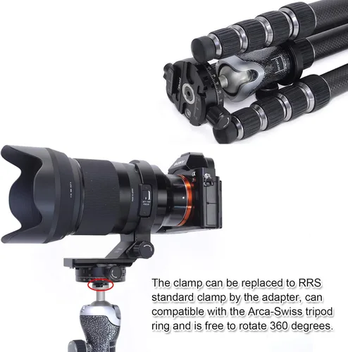 Vista 7 de Adaptador de tornillo convertidor de abrazadera de liberación rápida Arca-Swiss para cámara compatible con cabezal de trípode de la serie Gitzo