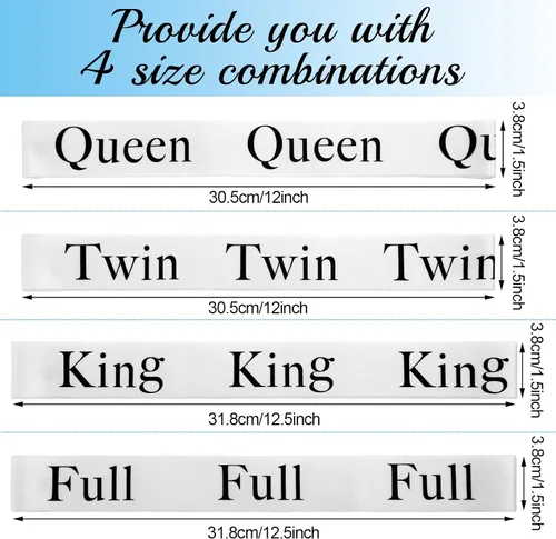 Vista 2 de Oudain 8 bandas organizadoras de sábanas, para organizar el armario, tamaño King, individual, matrimonial, queen, bandas elásticas para Negro