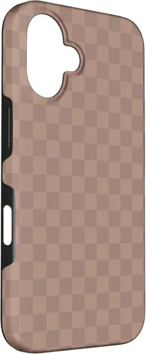 Vista 3 de Chic Brown Checkered Checkerboard Pattern Trendy Case for iPhone 16