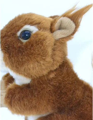 Vista 5 de JIANEEXSQ Animal de peluche realista de ardilla, modelo de ardilla realista, colección de regalo de felpa única para cumpleaños de niños (sentado)