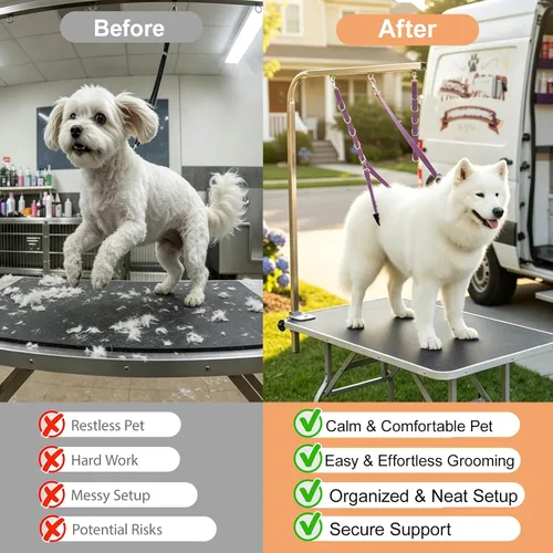 Vista 5 de Lazos de aseo para perros, correas para el vientre para mascotas, bandas para el vientre, color negro, herramientas de aseo cómodas y ajustables