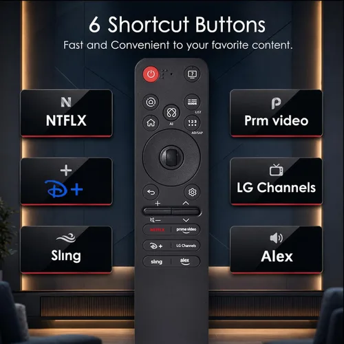Vista 4 de Control remoto de voz mágica para LG Smart TV, control de reemplazo AI 2019