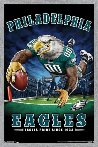 Vista 17 de Trends International NFL Philadelphia Eagles - Póster de pared de End Zone 17, 14.725 x 22.375 pulgadas, versión enmarcada de madera de granero