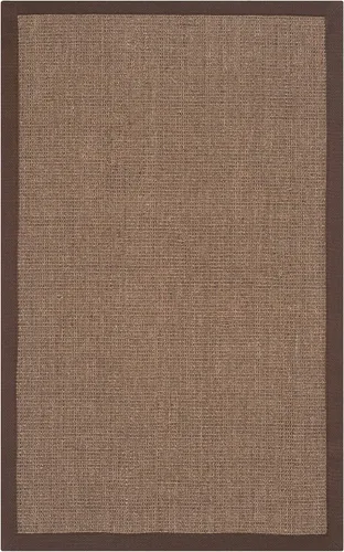 Vista 138 de Alfombra de sisal Safavieh, de color maíz y negro, tejida a mano, de la colección de fibras naturales; 5 x 8 pulgadas, NF441A, Tela, Gris / Gris