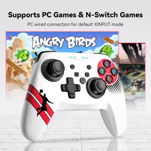 Vista 3 de Wireless Controller for Nintendo SwitchLiteSwitch OLED, Gaming Pro Controller Compatible PC with Wake-Up, Wireless Gamepad with 6-Axis Gyroscope