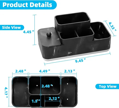 Vista 5 de VITVITI Organizador de mostrador de baño, soporte para cepillo de dientes para baño, organizador de baño de resina, almacenamiento de encimera