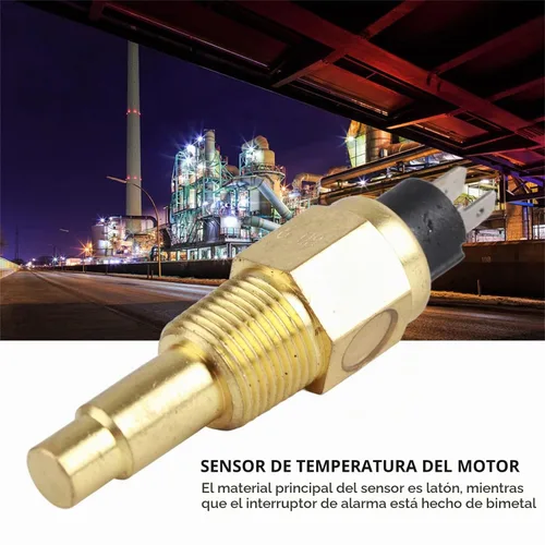 Vista 3 de Sensor de temperatura del agua del motor, sensor de temperatura de enfriamiento del refrigerante de rosca macho de latón NPT de 3/8 pulgadas