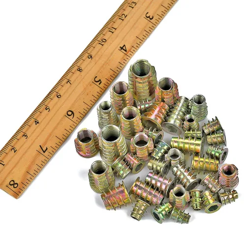 Vista 4 de 200 piezas de 9 tamaños M4/M5/M6/M8/M10 insertos de tuerca – Aleación de zinc Hex Socket Drive Insertos de tornillo métrico surtido para madera